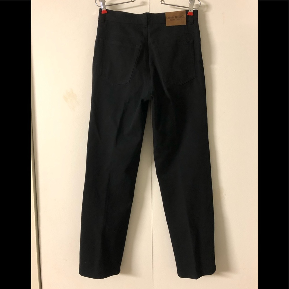 Lauren Jeans Co Denim Pants size 4P Stretchy Straight casual black - Picture 10 of 11